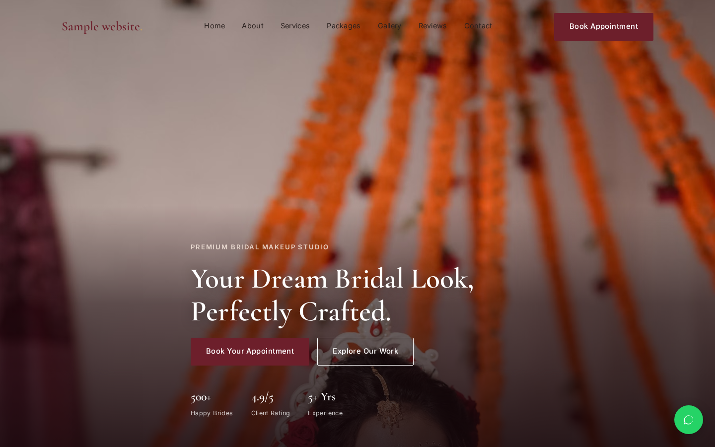 Bridal Studio website project preview